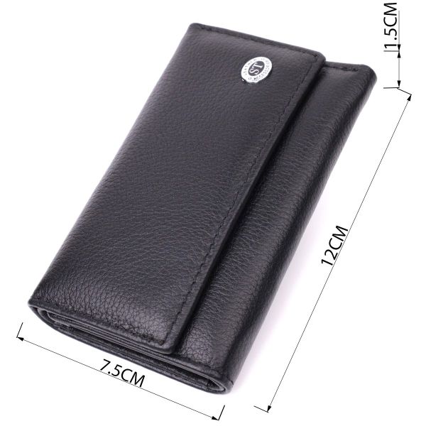 Вместительная ключница из натуральной кожи ST Leather 22477 Черный