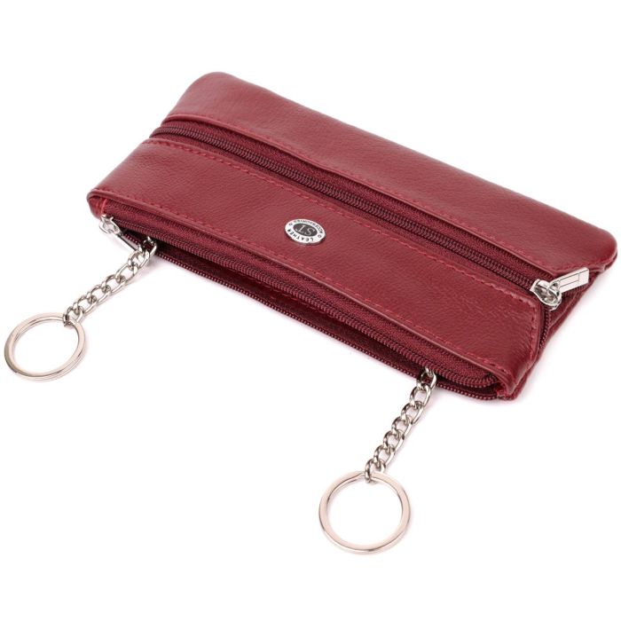 Вместительная ключница из натуральной кожи ST Leather 22508 Бордовый