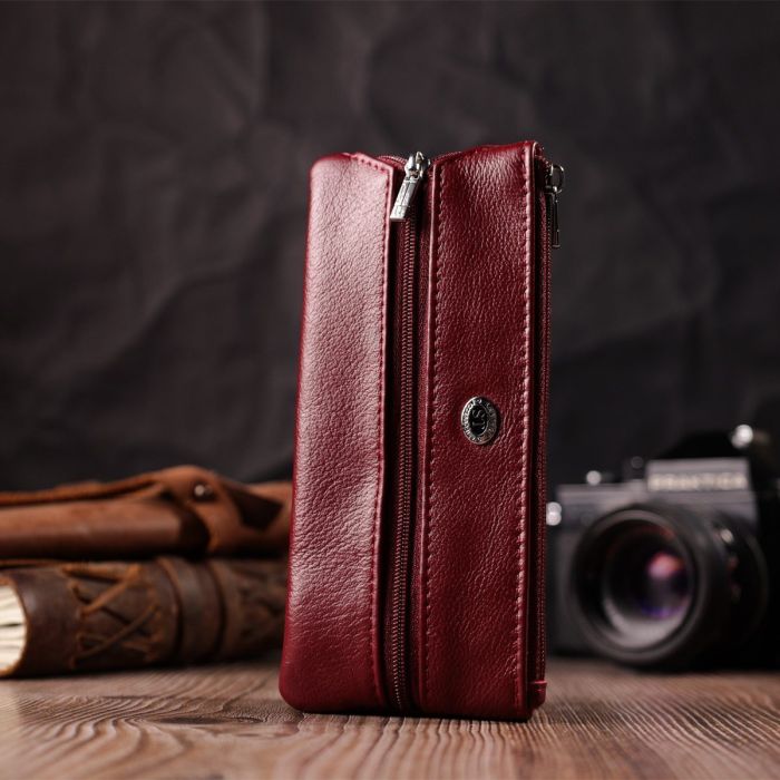 Вместительная ключница из натуральной кожи ST Leather 22508 Бордовый