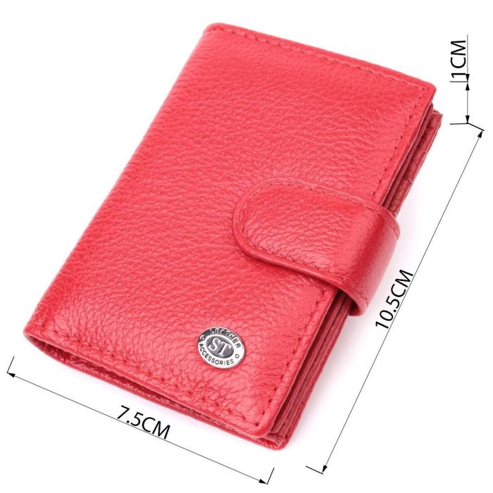 Вместительная визитница из натуральной кожи ST Leather 22470 Красный