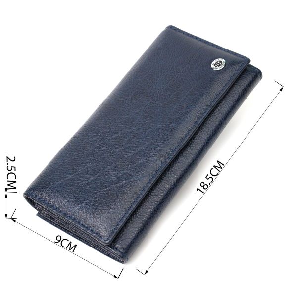 Вместительный женский кошелек из натуральной кожи ST Leather 19426 Синий