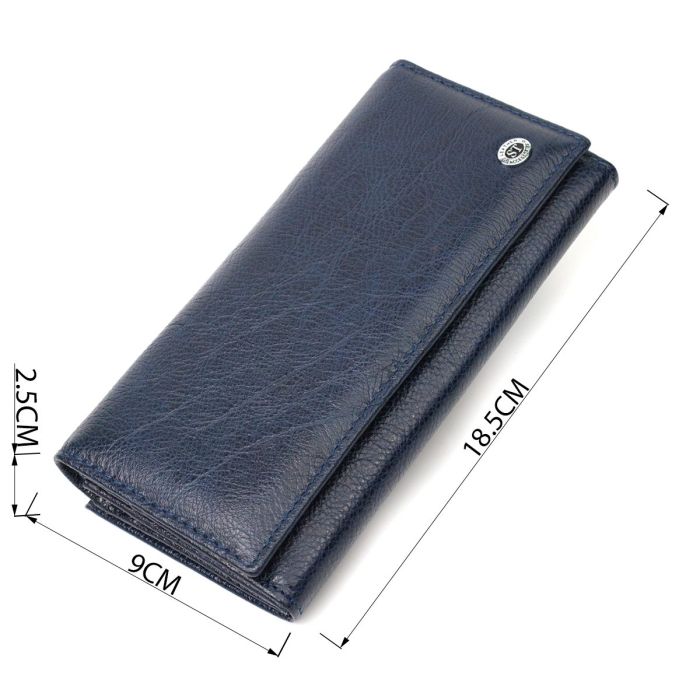 Вместительный женский кошелек из натуральной кожи ST Leather 19426 Синий