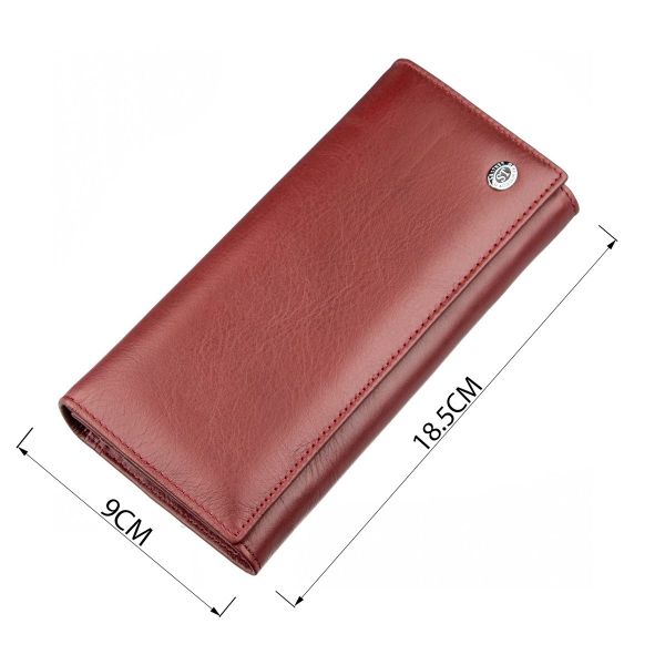 Вместительный женский кошелек ST Leather 18877 Темно-красный