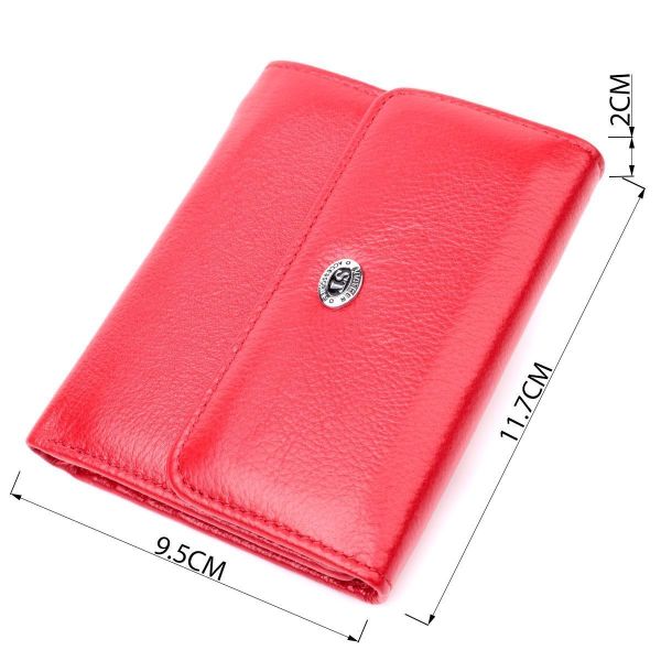 Яркий женский кошелек с монетницей из натуральной кожи ST Leather 19482 Красный