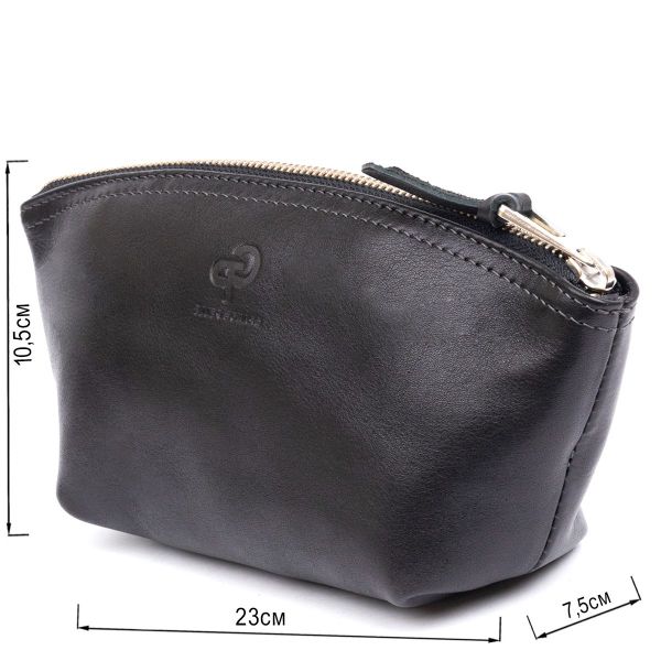 Женская косметичка из кожи Amelin GRANDE PELLE 11302 Черная