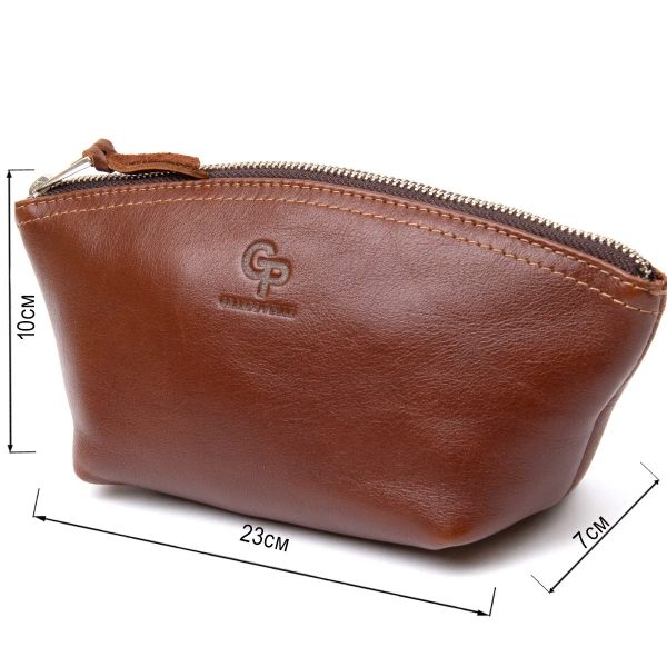 Женская косметичка из натуральной кожи GRANDE PELLE 11510 Коричневый