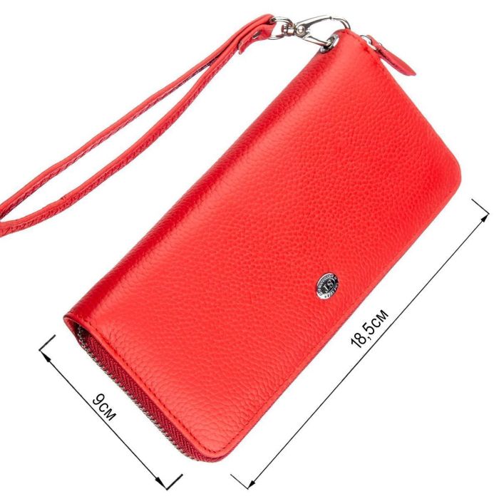 Женский кожаный клатч для карт купюр и документов ST Leather 18931 Красный
