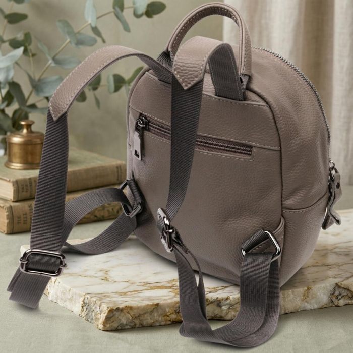 Женский компактный стильный рюкзак из натуральной кожи Vintage 22435 Серый