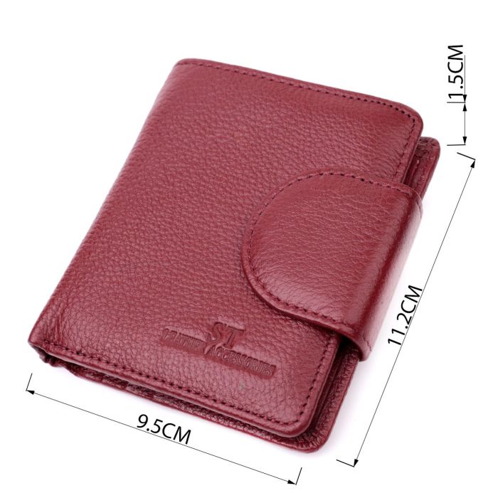 Женский кошелек вертикального типа из натуральной кожи ST Leather 22452 Бордовый
