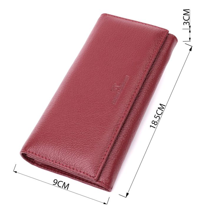 Женский оригинальный кошелек из натуральной кожи ST Leather 22522 Бордовый