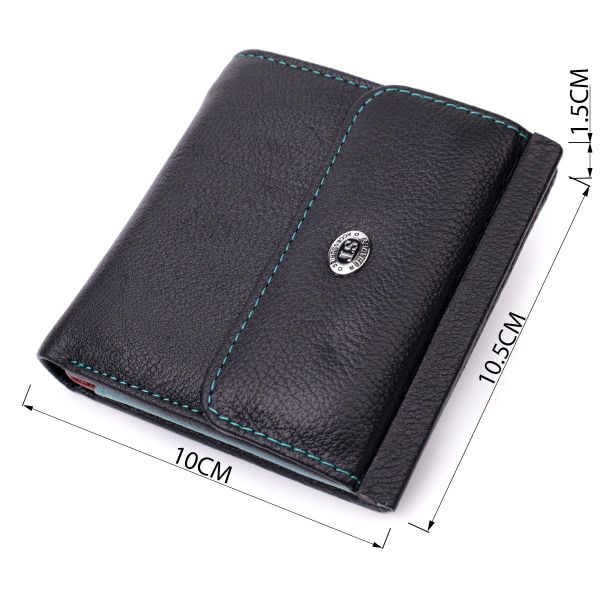Женский оригинальный кошелек среднего размера из натуральной кожи ST Leather 19500 Черный
