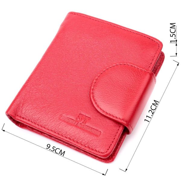 Женский яркий кошелек вертикального типа из натуральной кожи ST Leather 22453 Красный